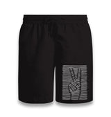 Peace Hand Sign in 3D Black Shorts - Premium  from W.E.N.S. WIND - Just 7990! Shop now at W.E.N.S. WIND