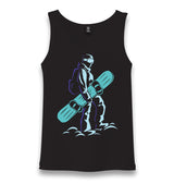 Man Holding Snowboard Unisex Black Tank Top - Premium  from W.E.N.S. WIND - Just 6490! Shop now at W.E.N.S. WIND