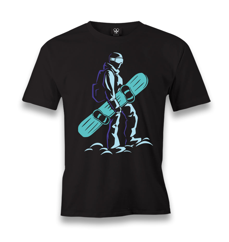 Man Holding Snowboard Men's Black Tshirt - Premium  from W.E.N.S. WIND - Just 6490! Shop now at W.E.N.S. WIND