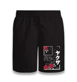 Japanese Quote and Flowers over a Skull Black Shorts - Premium  from W.E.N.S. WIND - Just 7990! Shop now at W.E.N.S. WIND