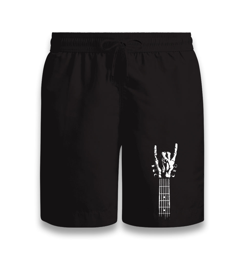 Skeleton Hand Doing Rock Sign on Guitar Black Shorts - Premium  from W.E.N.S. WIND - Just 7990! Shop now at W.E.N.S. WIND