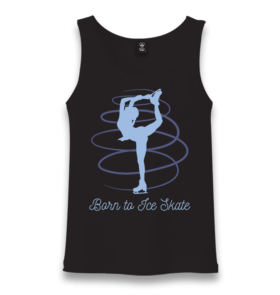 Born to Ice Skate Unisex Black Tank Top - Premium  from W.E.N.S. WIND - Just 6490! Shop now at W.E.N.S. WIND