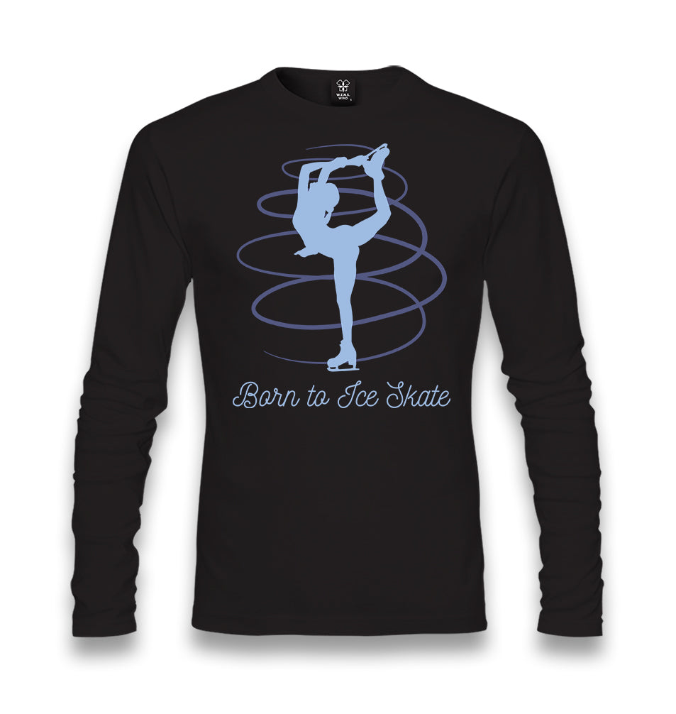 Born to Ice Skate Unisex Black Longsleeve - Premium  from W.E.N.S. WIND - Just 7990! Shop now at W.E.N.S. WIND