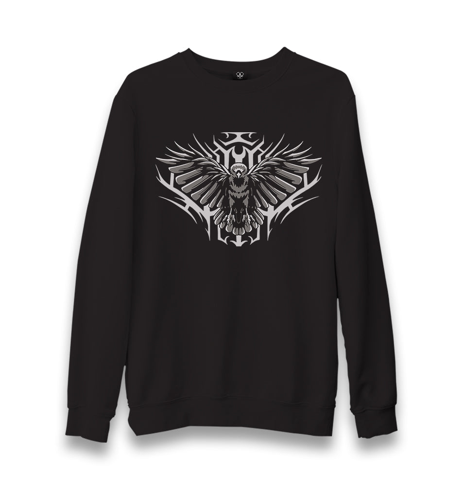 Raven Bird Flying with Open Wings Unisex Black Sweatshirt - Premium  from W.E.N.S. WIND - Just 10990! Shop now at W.E.N.S. WIND