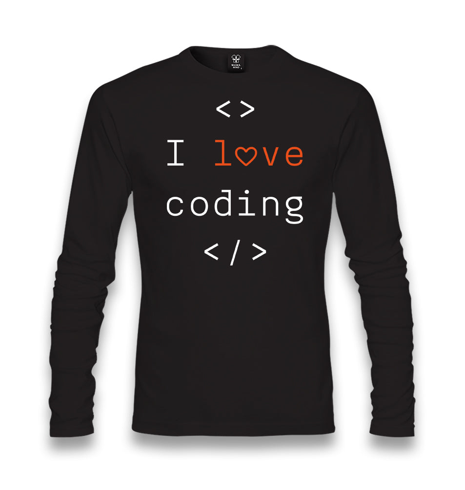 I Love Coding Unisex Black Longsleeve - Premium  from W.E.N.S. WIND - Just 7990! Shop now at W.E.N.S. WIND