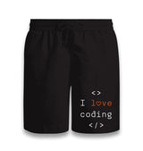 I Love Coding Black Shorts - Premium  from W.E.N.S. WIND - Just 7990! Shop now at W.E.N.S. WIND