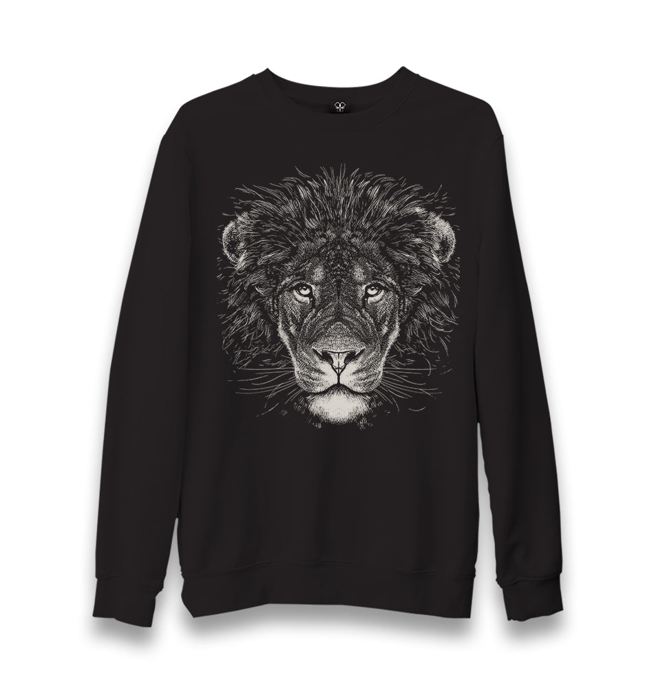 Lion Realistic Unisex Black Sweatshirt - Premium  from W.E.N.S. WIND - Just 10990! Shop now at W.E.N.S. WIND