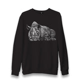 Sleeping Rhinoceros Realistic Unisex Black Sweatshirt - Premium  from W.E.N.S. WIND - Just 10990! Shop now at W.E.N.S. WIND