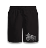 Sleeping Rhinoceros Realistic Black Shorts - Premium  from W.E.N.S. WIND - Just 7990! Shop now at W.E.N.S. WIND