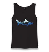 Diver Underwater in a Shark Silhouette Unisex Black Tank Top - Premium  from W.E.N.S. WIND - Just 6490! Shop now at W.E.N.S. WIND