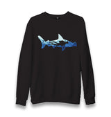 Diver Underwater in a Shark Silhouette Unisex Black Sweatshirt - Premium  from W.E.N.S. WIND - Just 10990! Shop now at W.E.N.S. WIND