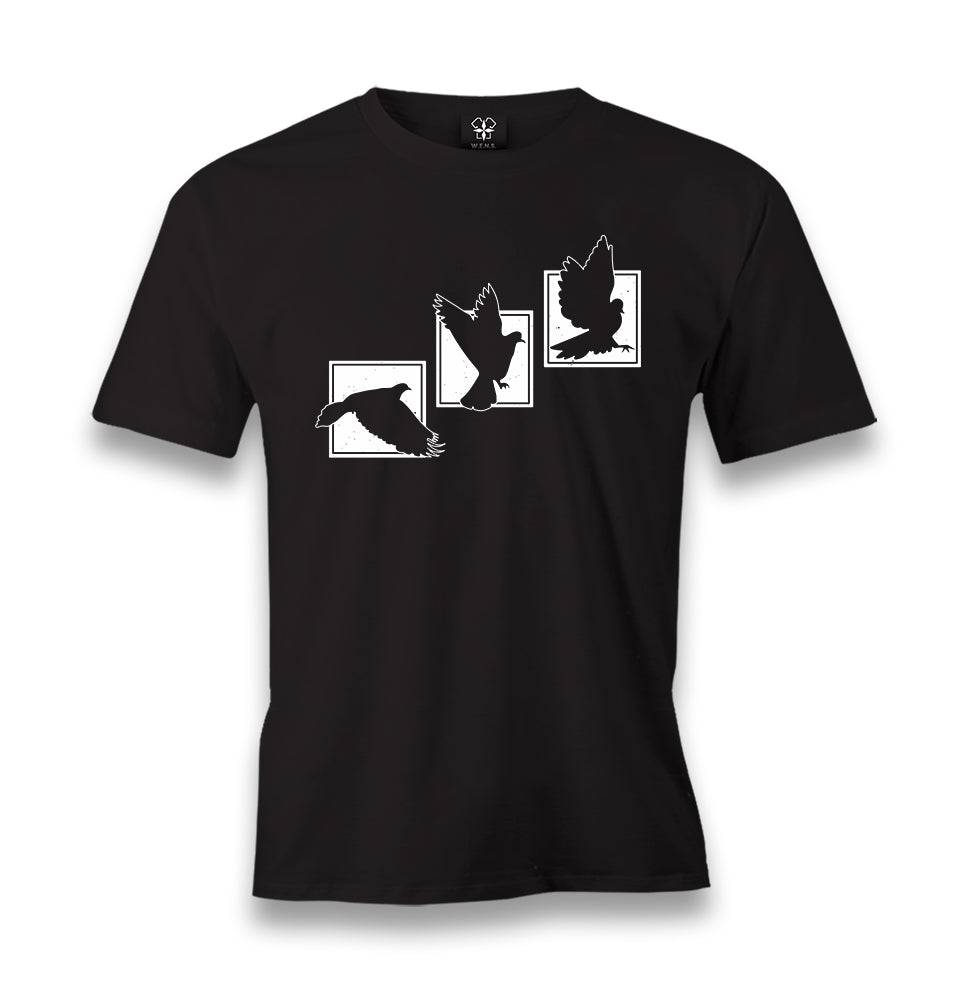 Birds Flying against Frames Men's Black Tshirt - Premium  from W.E.N.S. WIND - Just 6490! Shop now at W.E.N.S. WIND