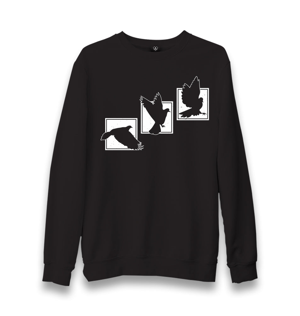 Birds Flying against Frames Unisex Black Sweatshirt - Premium  from W.E.N.S. WIND - Just 10990! Shop now at W.E.N.S. WIND