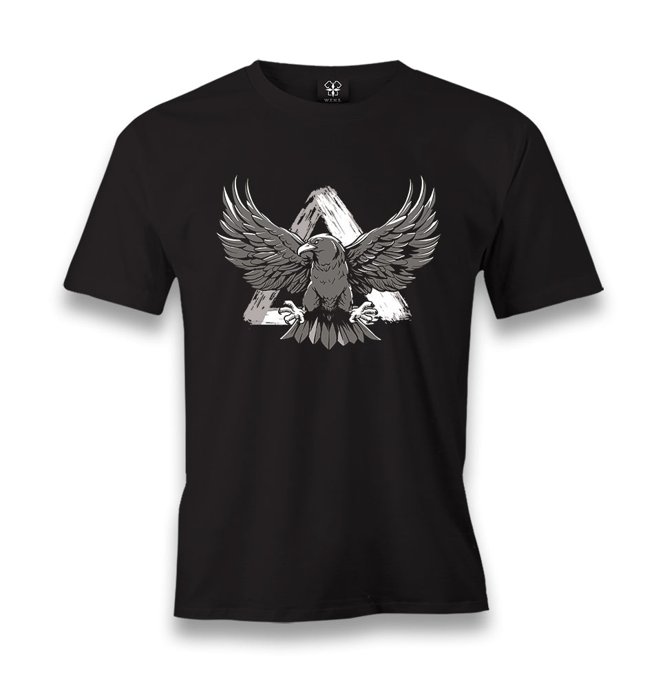 Eagle Flying Against a Triangle Men's Black Tshirt - Premium  from W.E.N.S. WIND - Just 6490! Shop now at W.E.N.S. WIND