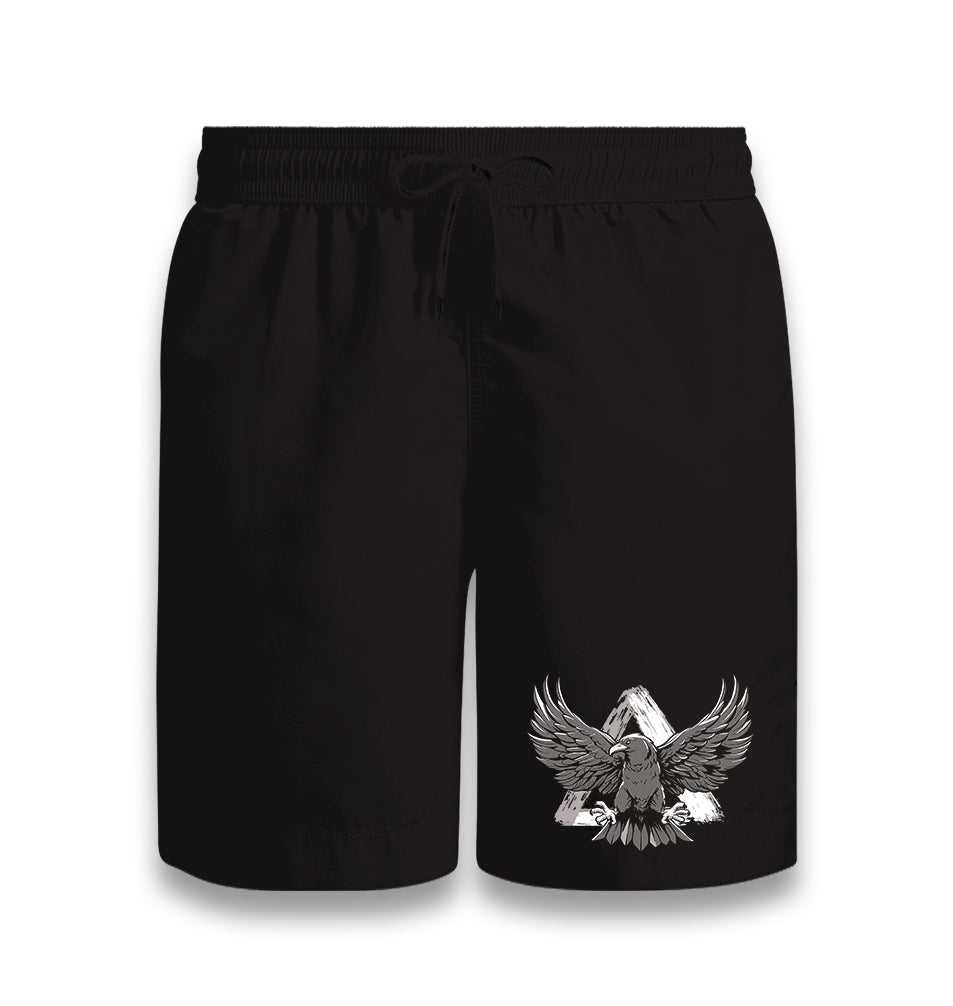 Eagle Flying Against a Triangle Black Shorts - Premium  from W.E.N.S. WIND - Just 7990! Shop now at W.E.N.S. WIND