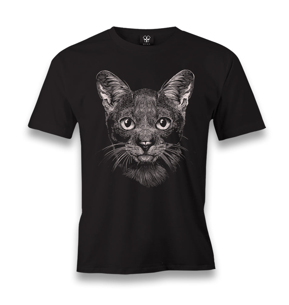 Cat Realistic Men's Black Tshirt - Premium  from W.E.N.S. WIND - Just 6490! Shop now at W.E.N.S. WIND