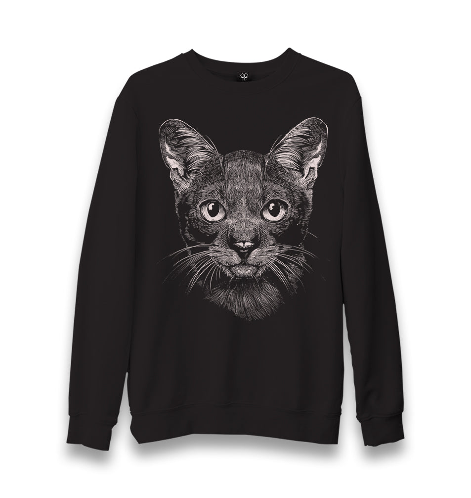 Cat Realistic Unisex Black Sweatshirt - Premium  from W.E.N.S. WIND - Just 10990! Shop now at W.E.N.S. WIND