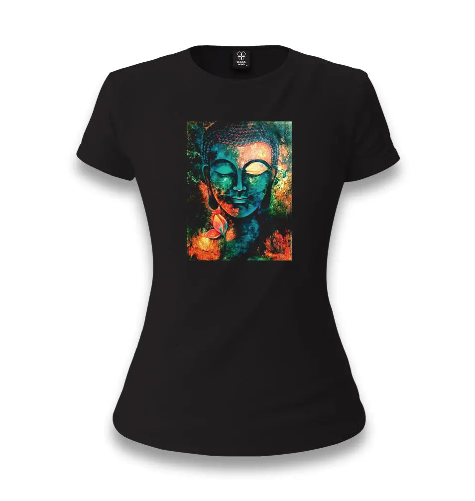 Buddha Women's Black T-shirt - Premium  from W.E.N.S. WIND - Just 6490! Shop now at W.E.N.S. WIND