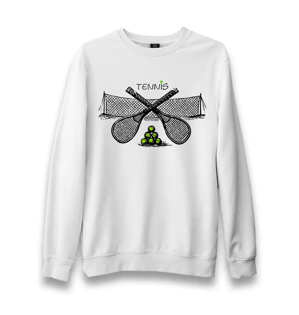 Tennis - In Courts Unisex White Sweatshirt - Premium  from W.E.N.S. WIND - Just 10990! Shop now at W.E.N.S. WIND