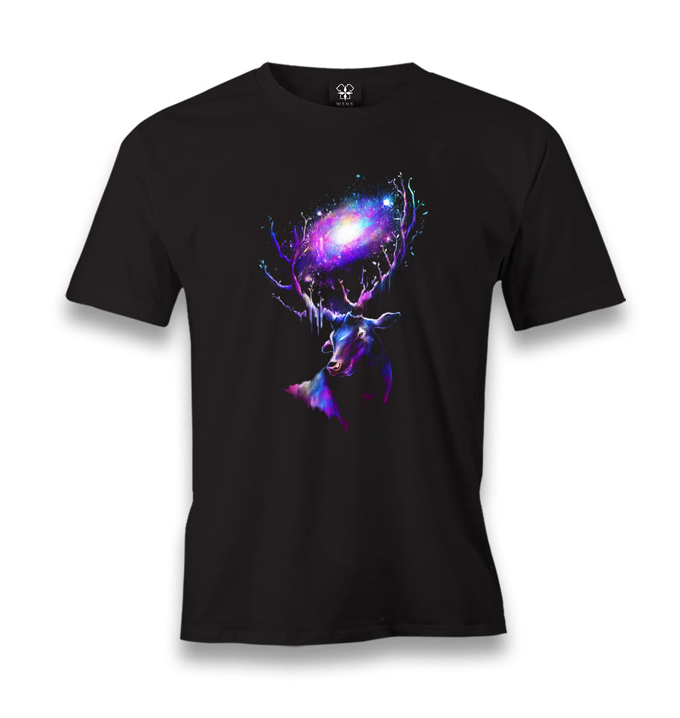Dear Galaxy - Deer Men's Black Tshirt - Premium  from W.E.N.S. WIND - Just 6490! Shop now at W.E.N.S. WIND