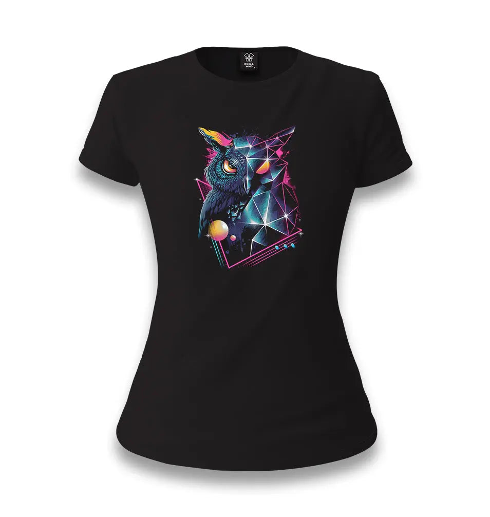 Full Turn - Owl Women's Black T-shirt - Premium  from W.E.N.S. WIND - Just 6490! Shop now at W.E.N.S. WIND