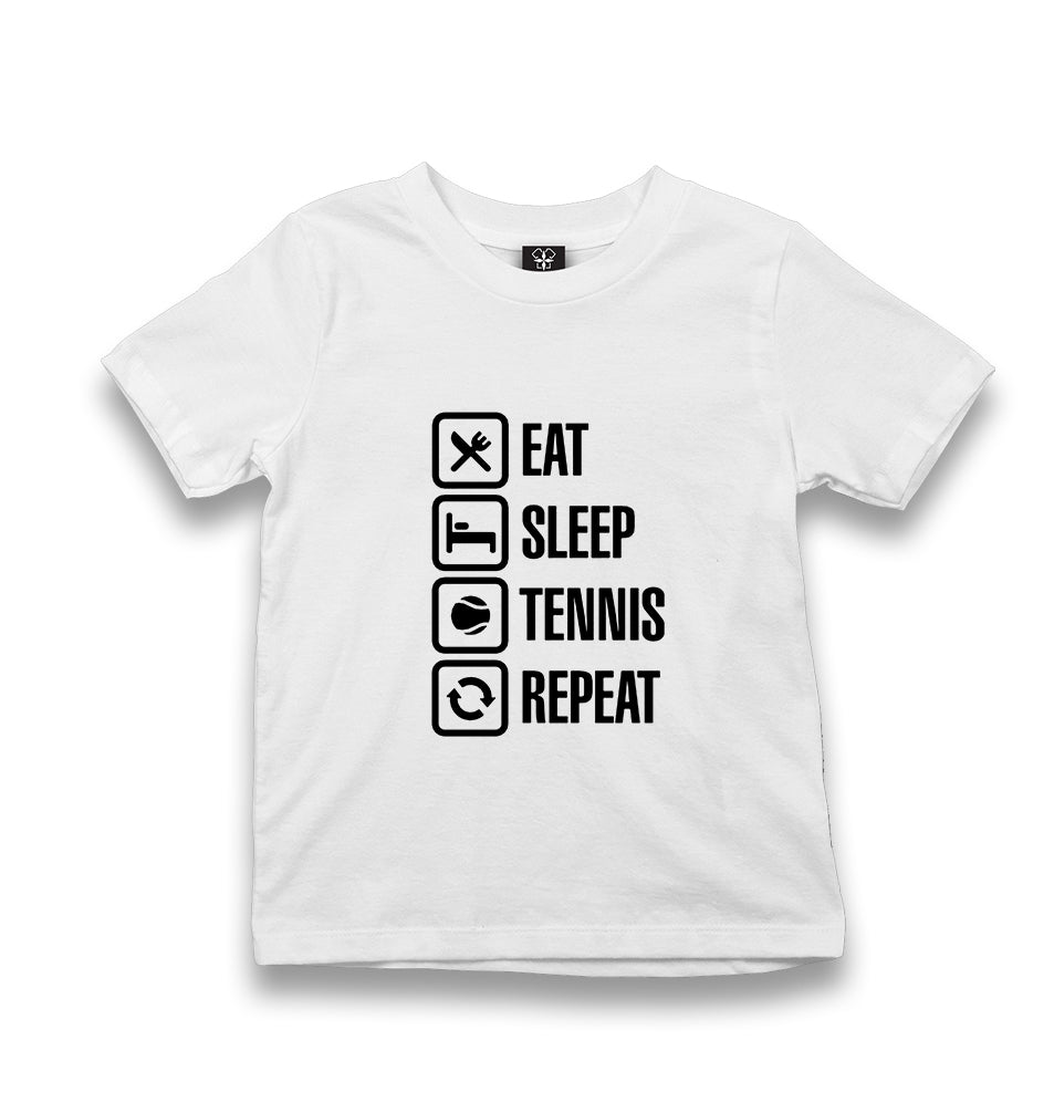 Tenis - Eat Sleep Tennis Kid's White Tshirt - Premium  from W.E.N.S. WIND - Just 5990! Shop now at W.E.N.S. WIND