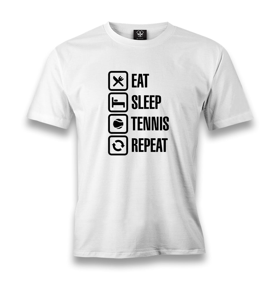 Tenis - Eat Sleep Tennis Men's White Tshirt - Premium  from W.E.N.S. WIND - Just 6490! Shop now at W.E.N.S. WIND