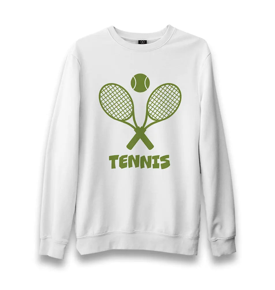 Tennis - Racket Unisex White Sweatshirt - Premium  from W.E.N.S. WIND - Just 10990! Shop now at W.E.N.S. WIND