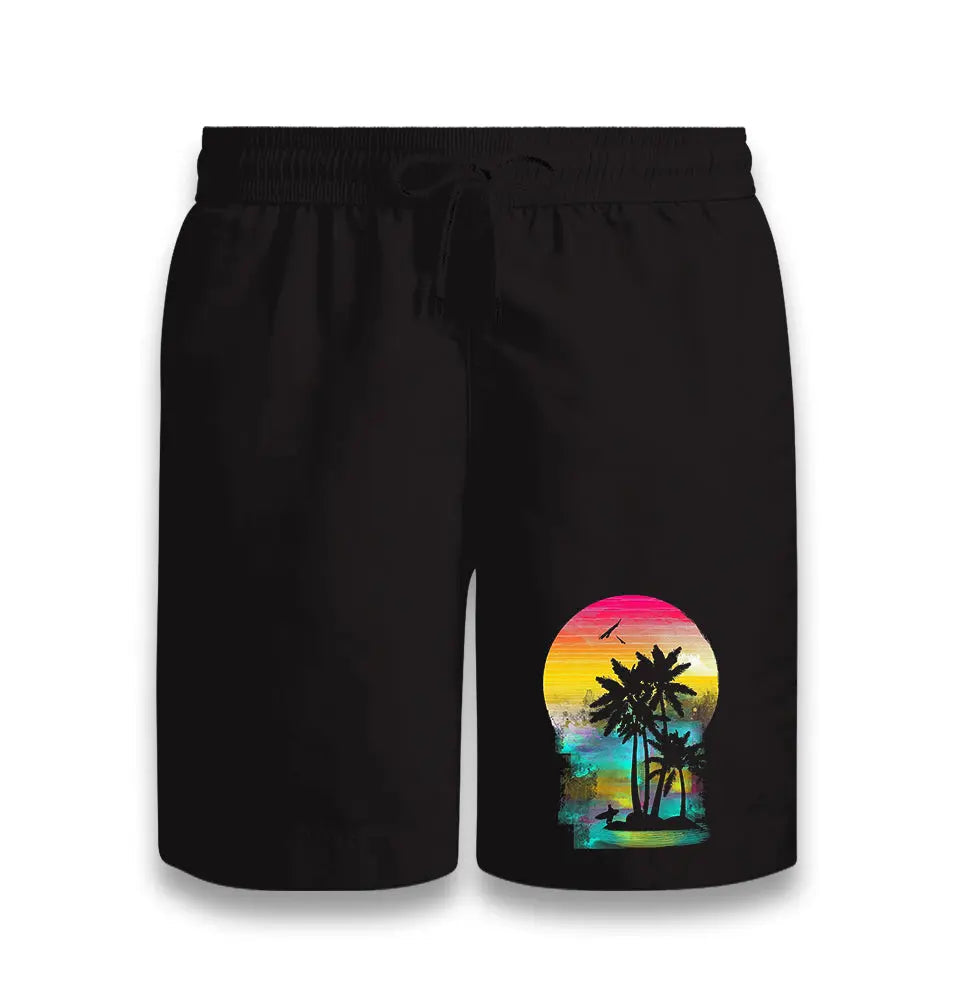 Palms And Birds - Summer Black Shorts - Premium  from W.E.N.S. WIND - Just 7990! Shop now at W.E.N.S. WIND