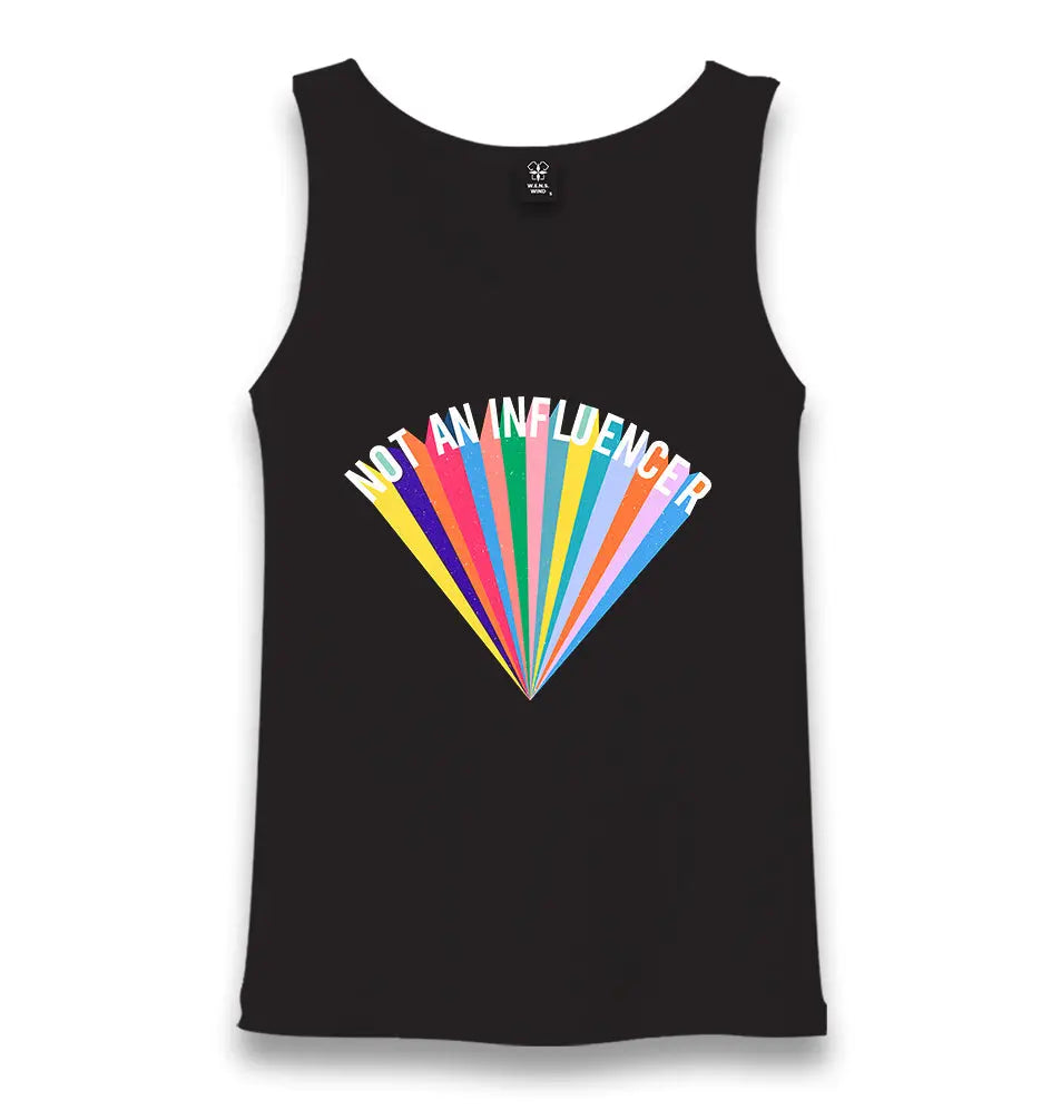 Not An Influencer Unisex Black Tank Top - Premium  from W.E.N.S. WIND - Just 6490! Shop now at W.E.N.S. WIND