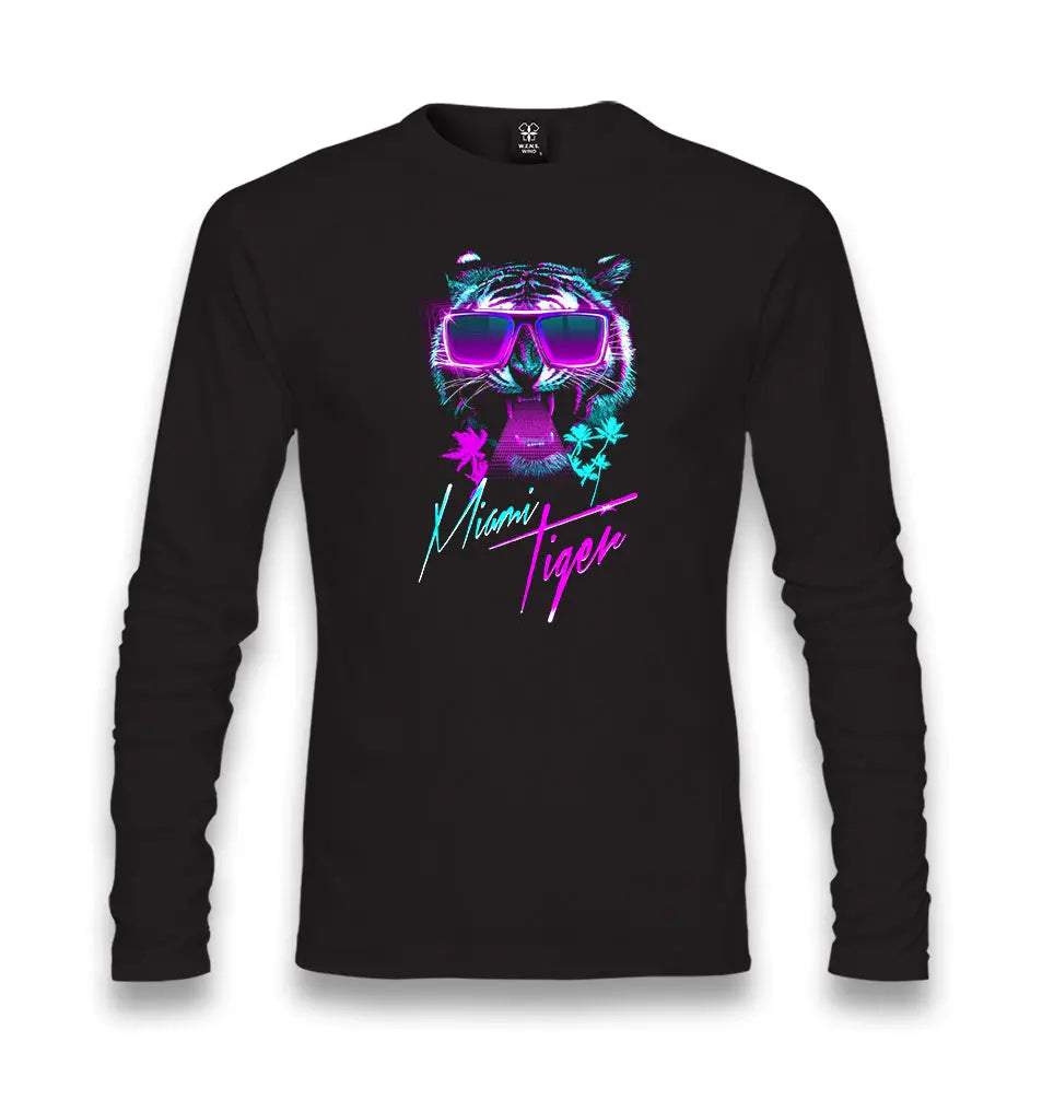 Miami - Tiger Unisex Black Longsleeve - Premium  from W.E.N.S. WIND - Just 7990! Shop now at W.E.N.S. WIND