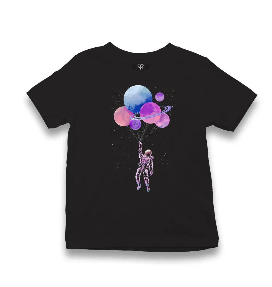 Flying With The Planets - Astronaut Kid's Black T-shirt - Premium  from W.E.N.S. WIND - Just 5990! Shop now at W.E.N.S. WIND