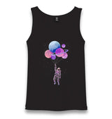 Flying With The Planets - Astronaut Unisex Black Tank Top - Premium  from W.E.N.S. WIND - Just 6490! Shop now at W.E.N.S. WIND