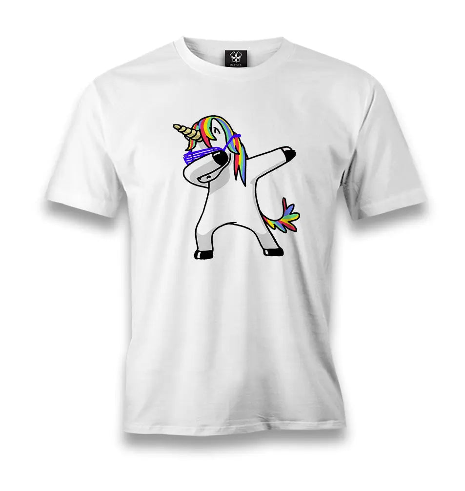 Unicorn - Rainbow Men's White Tshirt - Premium  from W.E.N.S. WIND - Just 6490! Shop now at W.E.N.S. WIND