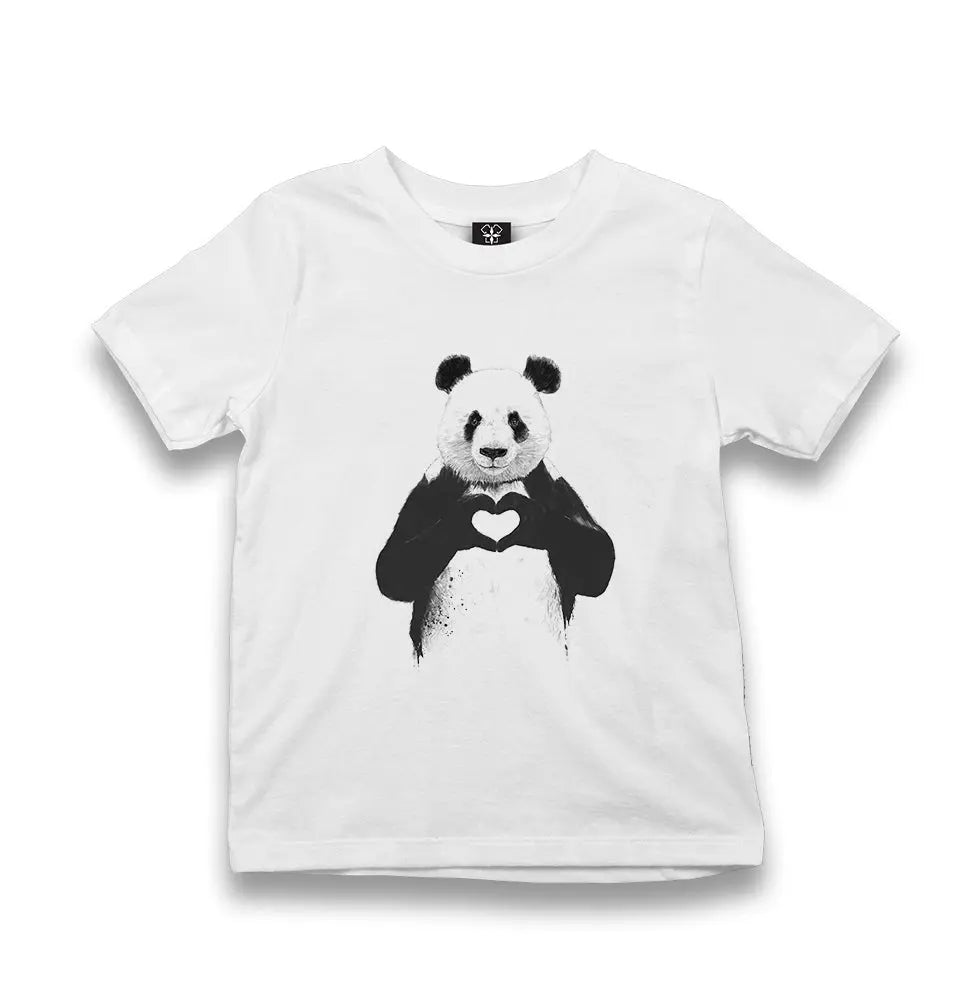 Panda - All U Need Kid's White Tshirt - Premium  from W.E.N.S. WIND - Just 5990! Shop now at W.E.N.S. WIND