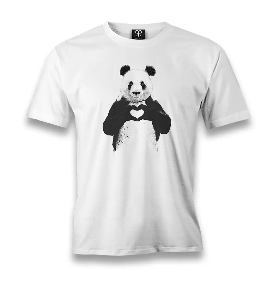 Panda - All U Need Men's White Tshirt - Premium  from W.E.N.S. WIND - Just 6490! Shop now at W.E.N.S. WIND