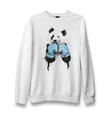 Panda - Boxing Unisex White Sweatshirt - Premium  from W.E.N.S. WIND - Just 10990! Shop now at W.E.N.S. WIND