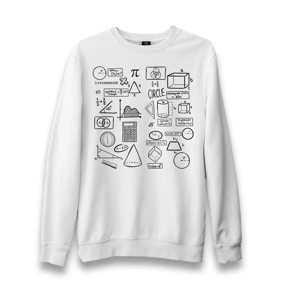 Mathematics - Basics Unisex White Sweatshirt - Premium  from W.E.N.S. WIND - Just 10990! Shop now at W.E.N.S. WIND