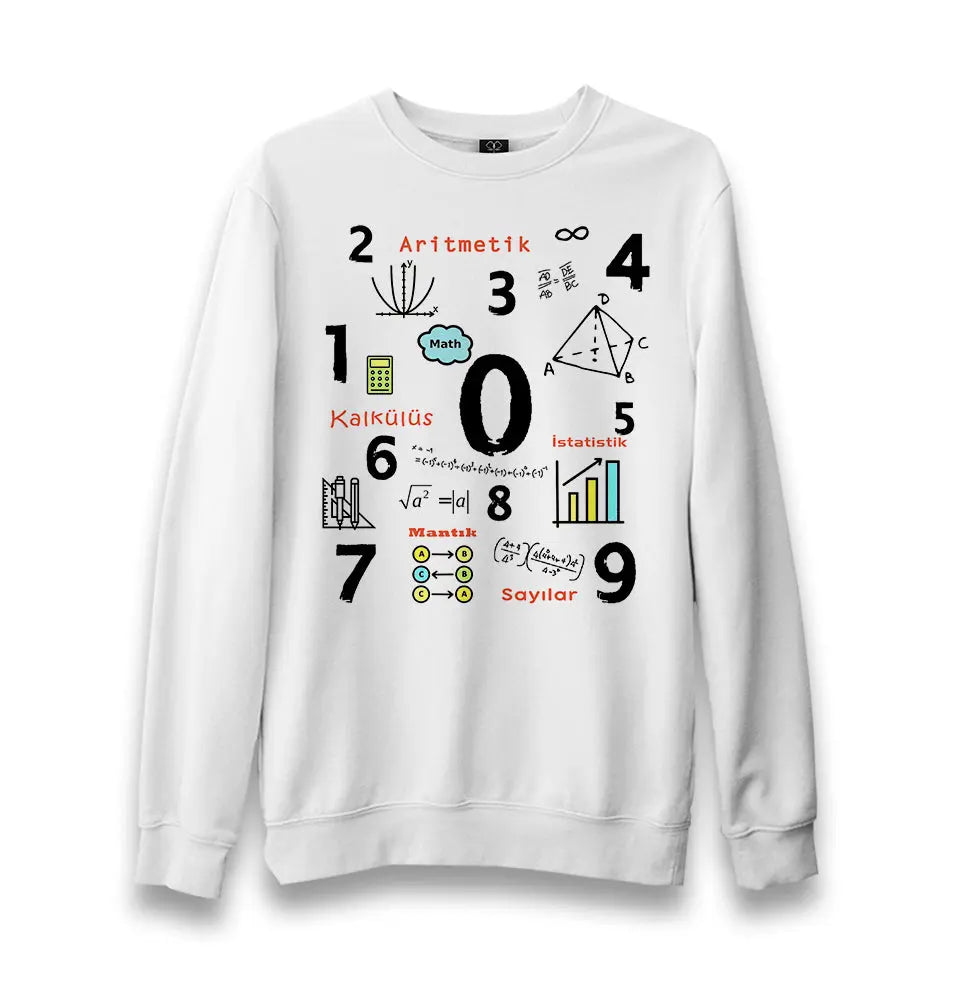 Mathematics - Arithmetic Unisex White Sweatshirt - Premium  from W.E.N.S. WIND - Just 10990! Shop now at W.E.N.S. WIND