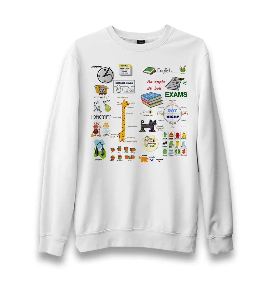 English - Exams Unisex White Sweatshirt - Premium  from W.E.N.S. WIND - Just 10990! Shop now at W.E.N.S. WIND