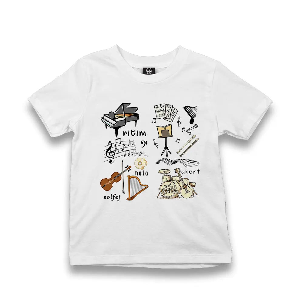 Music - Tuning Kid's White Tshirt - Premium  from W.E.N.S. WIND - Just 5990! Shop now at W.E.N.S. WIND