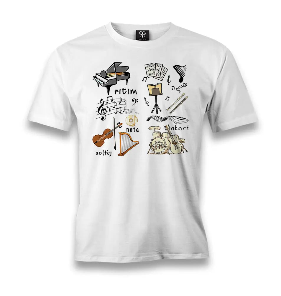 Music - Tuning Men's White Tshirt - Premium  from W.E.N.S. WIND - Just 6490! Shop now at W.E.N.S. WIND