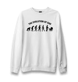 The Evolution Of Dad Unisex White Sweatshirt - Premium  from W.E.N.S. WIND - Just 10990! Shop now at W.E.N.S. WIND