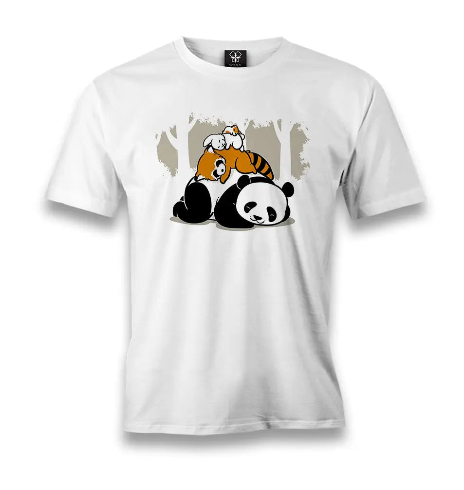 Sleeping Four Men's White Tshirt - Premium  from W.E.N.S. WIND - Just 6490! Shop now at W.E.N.S. WIND