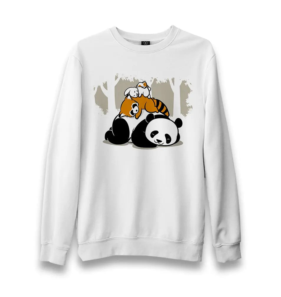 Sleeping Four Unisex White Sweatshirt - Premium  from W.E.N.S. WIND - Just 10990! Shop now at W.E.N.S. WIND