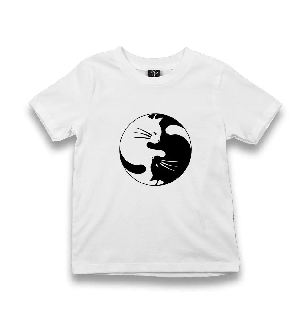 Yin Yang - Cat Kid's White Tshirt - Premium  from W.E.N.S. WIND - Just 5990! Shop now at W.E.N.S. WIND