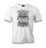 Real Kings Born On October Men's White Tshirt - Premium  from W.E.N.S. WIND - Just 6490! Shop now at W.E.N.S. WIND