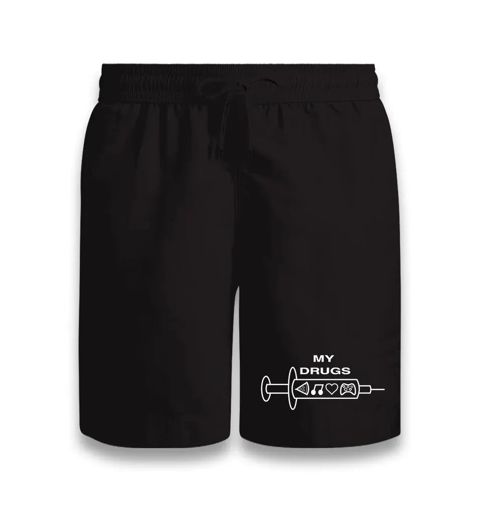 My Drugs Black Shorts - Premium  from W.E.N.S. WIND - Just 7990! Shop now at W.E.N.S. WIND