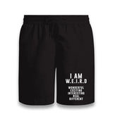 I Am W.E.I.R.D Black Shorts - Premium  from W.E.N.S. WIND - Just 7990! Shop now at W.E.N.S. WIND