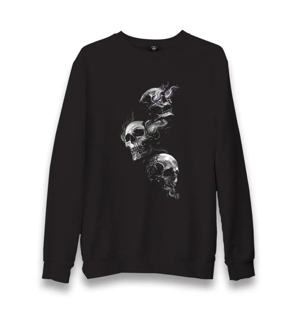 Smoky Skulls Unisex Black Sweatshirt - Premium  from W.E.N.S. WIND - Just 10990! Shop now at W.E.N.S. WIND